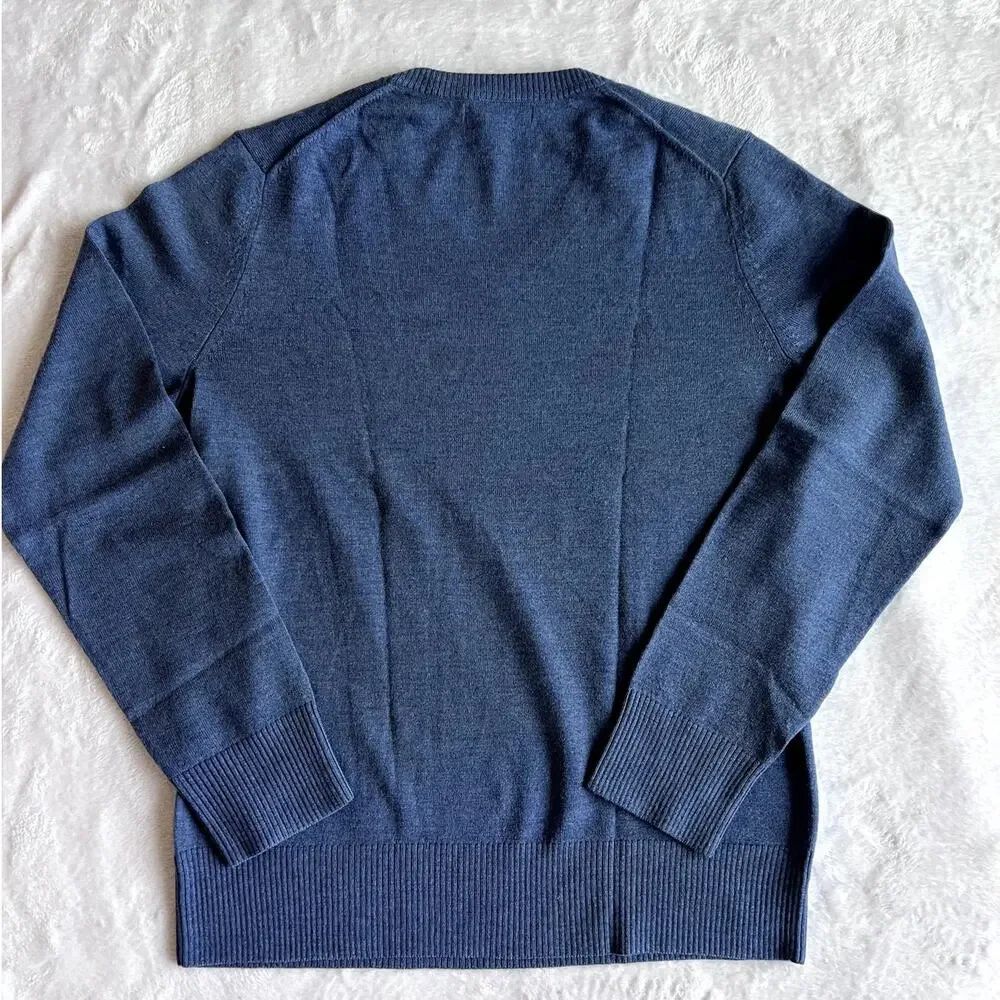 Banana Republic Extra Fine Merino Wool V-Neck Sweater Men’s M Blue